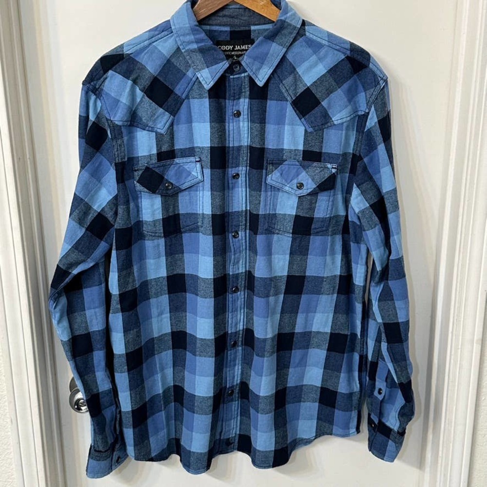 Cody James Authentic Western Wear Pearl Snap Flannel Size Large